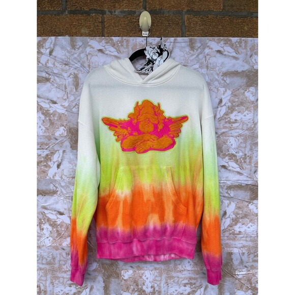 BOYS LIE Sour Patch Racer Ombré Thermal Knit Hoodie size XS/S - Picture 2 of 12